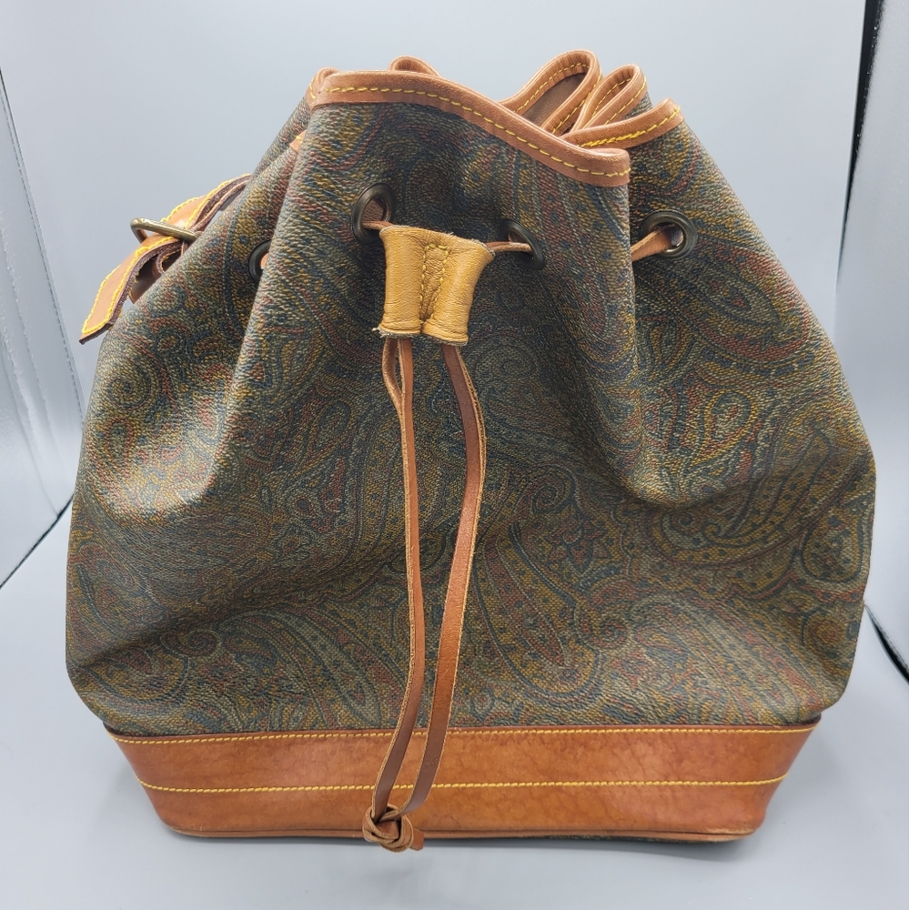 Kendo's Italian Leather Paisley Bag